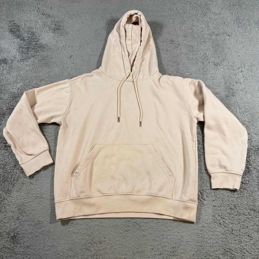 H&M Womens Basics Pullover Hoodie Size Small Blush Pink Cotton Blend Fleece S